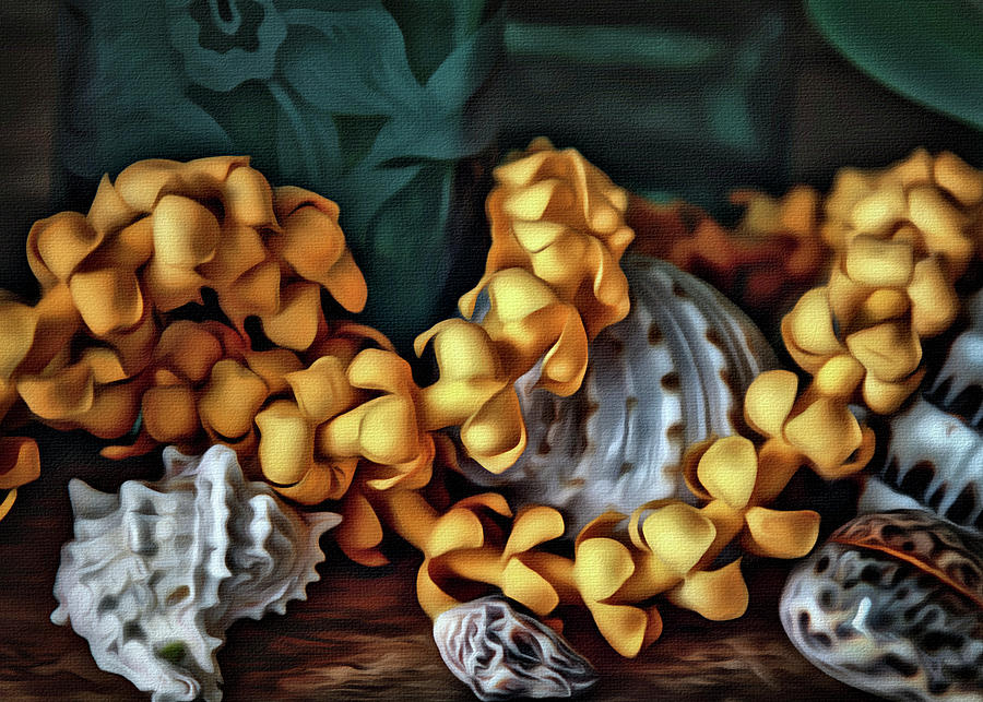 Puakenikeni Lei and Seashells Photograph by Jade Moon