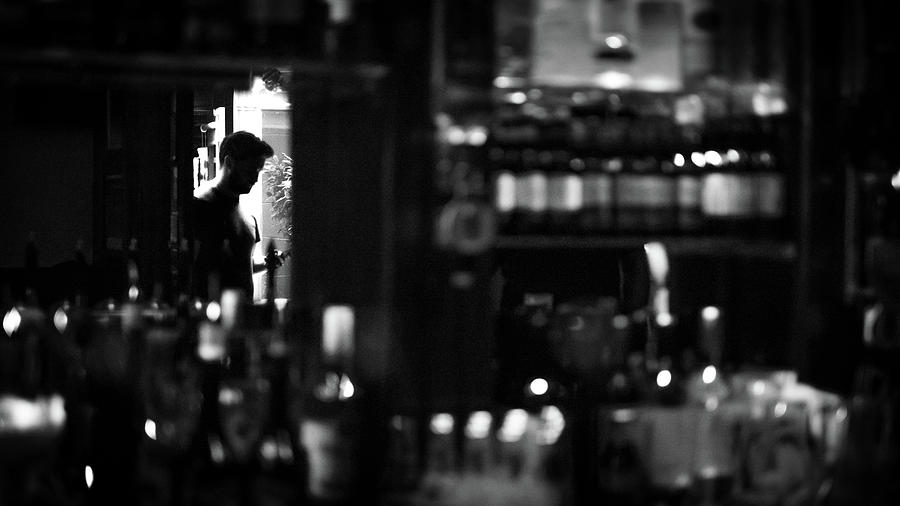 Pub reflections - Dublin, Ireland - Black and white street photography Photograph by Giuseppe Milo
