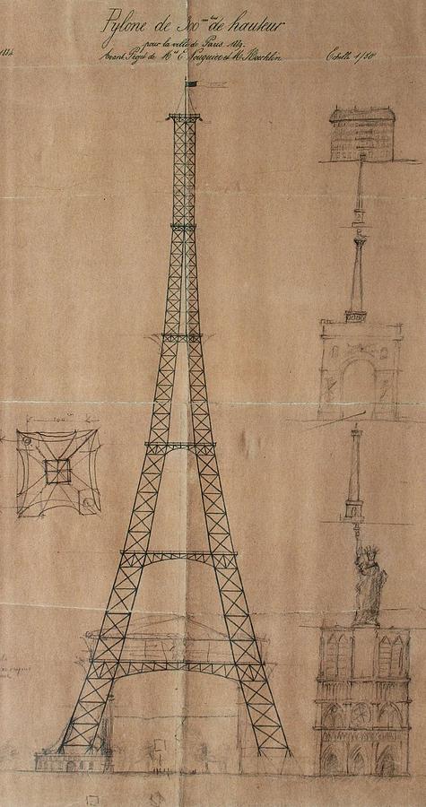Public-domain-images-eiffel-tower-construction-1800s-0011 Painting