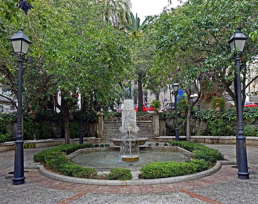 Public Fountain And Garden In Palma Majorca Spain Photograph by Rick Rosenshein