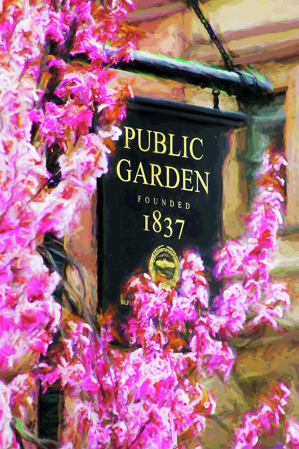 Public Gardens Sign Springtime Photograph by Barry Wills