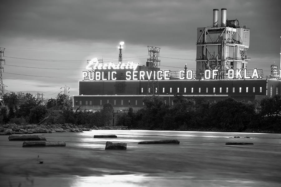 Public Service Co. Of Oklahoma Tulsa Black and White by Gregory Ballos