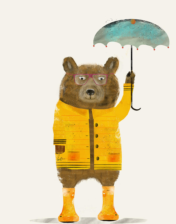 Bear Painting - Puddle Bear by Bri Buckley