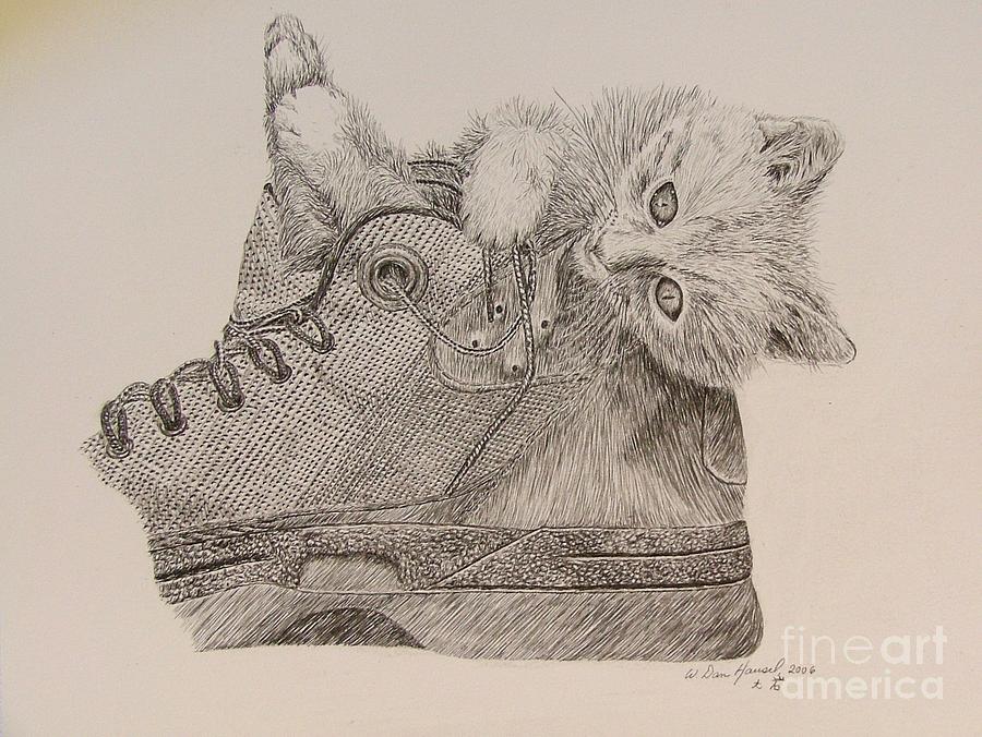 Kitty Drawing - Puddy Tat in Boot by Dan Hausel Kitty Drawing - Puddy Tat in Boot by Dan Hausel
