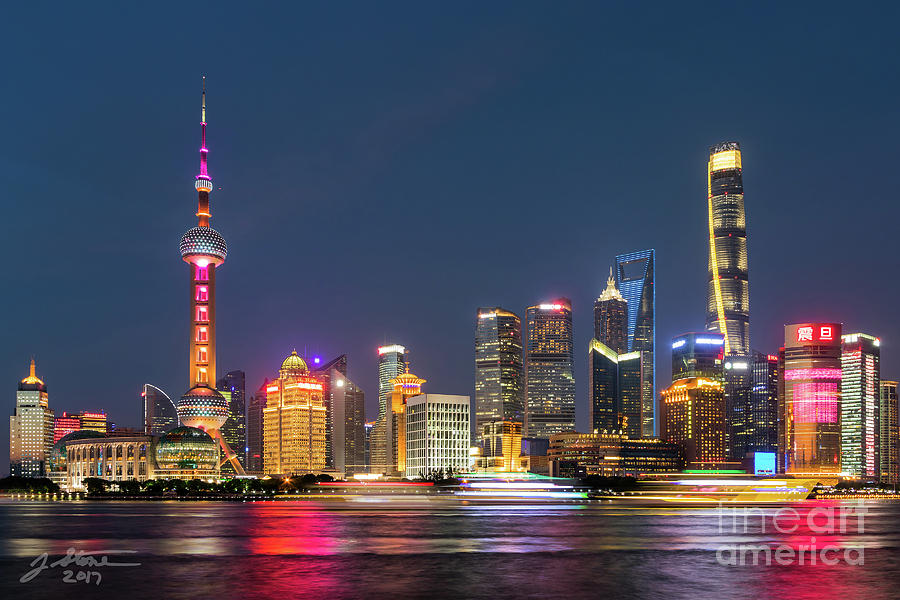 Pudong At Night Photograph by Jeffrey Stone Pudong At Night Photograph by Jeffrey Stone