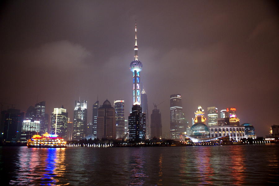 Pudong Skyline from Huangpu River 1 Photograph by Padamvir Singh
