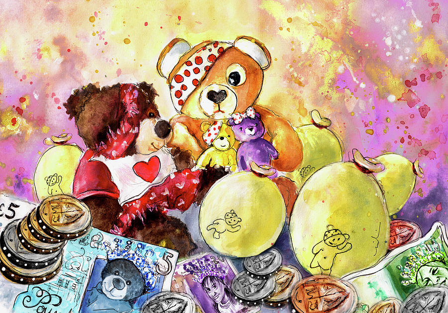 Pudsey And Truffle McFurry For Children In Need Painting by Miki De Goodaboom