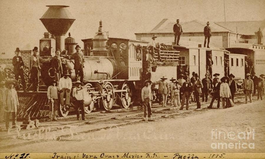 Puebla and Veracruz Railroad Puebla Mexico 1885 Photograph by Peter Ogden