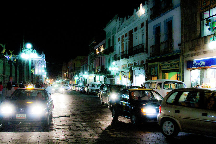 Puebla at Night 2 Photograph by Lee Santa