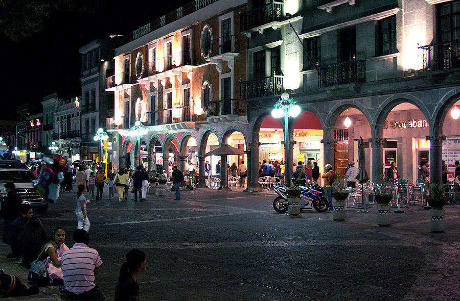 Mexico Photograph - Puebla at Night 3 by Lee Santa