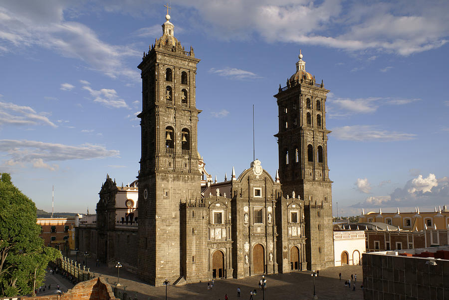 PUEBLA CATHEDRAL HORIZONTAL Mexico Photograph by John  Mitchell