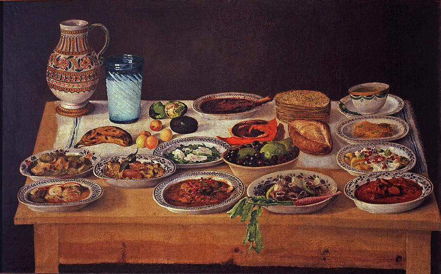 Puebla Kitchen Painting by Anonymous  Painter