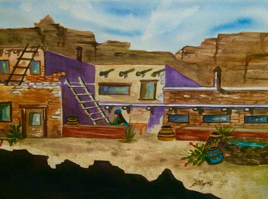 Pueblo Afternoon Painting by Ellen Levinson