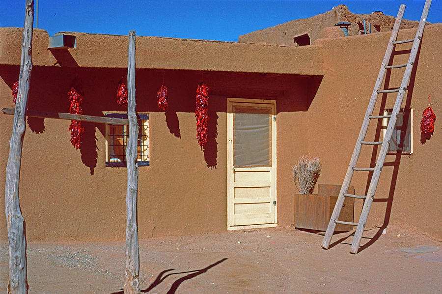 Pueblo Home With Yellow Door Photograph