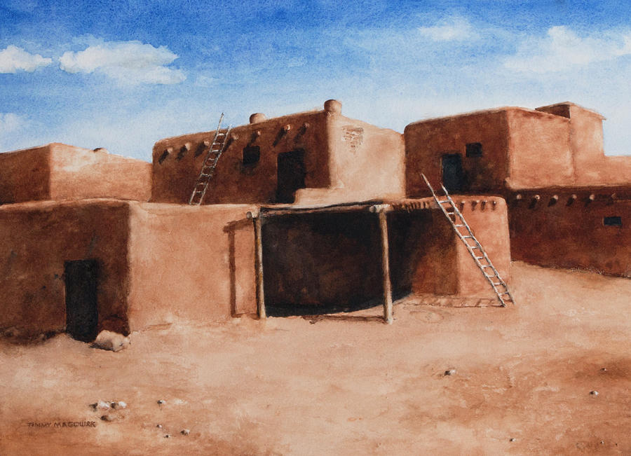 Pueblo Painting by Jimmy Magouirk | Fine Art America