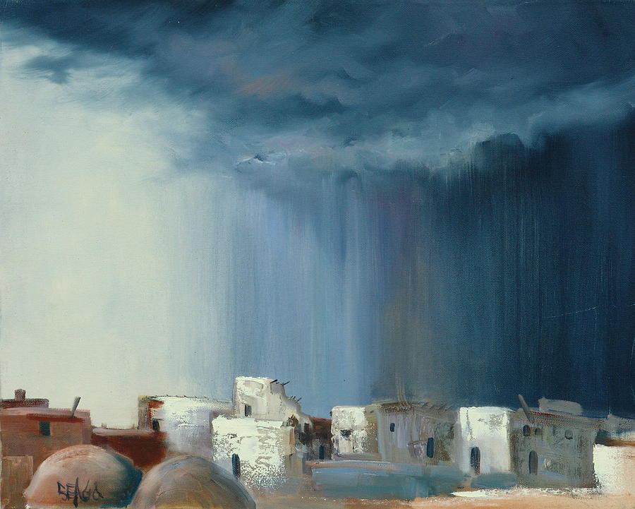 Pueblo Storm Painting by Sally Seago