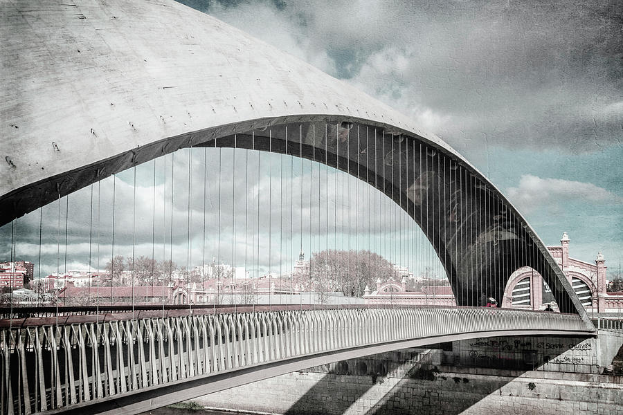 Puente del Matadero Madrid Spain Bleach Bypass Photograph by Joan Carroll