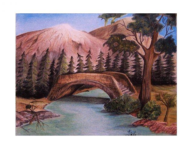 Puente Drawing - Puente by Luis Carlos A