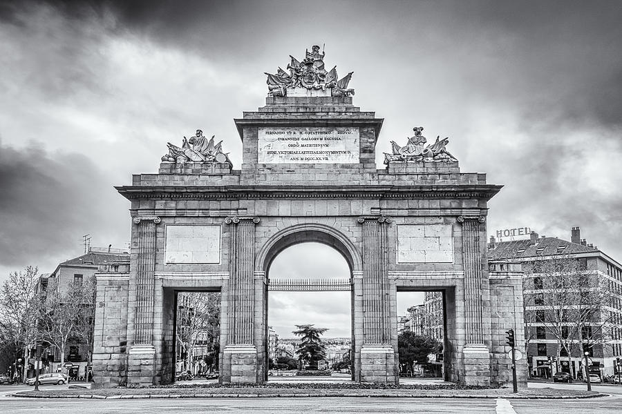 Puerta de Toledo Madrid BW Photograph by Joan Carroll