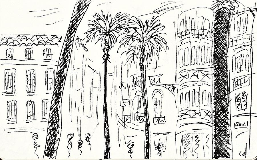 Puerta del Mar in Malaga Drawing by Chani Demuijlder