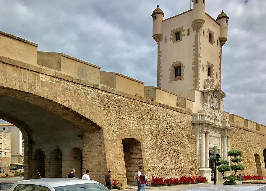 Puerta Tierre Gate in Newer Medieval Wall Around Cadiz Spain Photograph by Kenlynn Schroeder