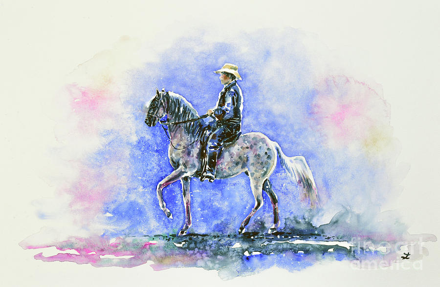 Horse Painting - Puerto Rican Paso Fino Rider by Zaira Dzhaubaeva