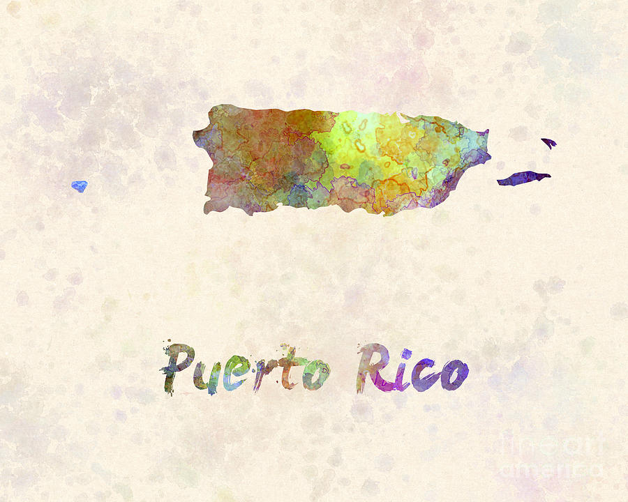 Puerto Rico In Watercolor Painting By Pablo Romero