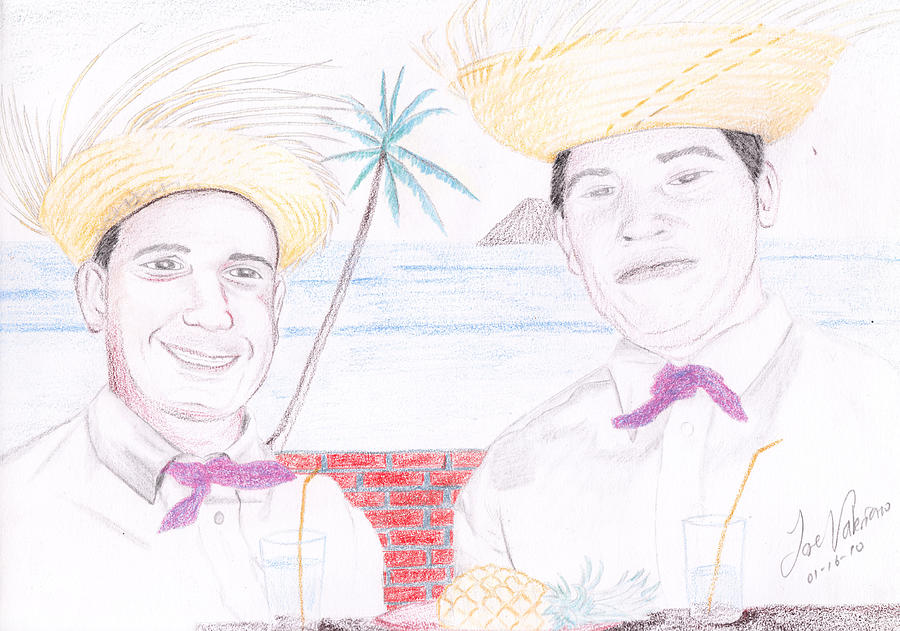 Puertorican Friends Drawing by Martin Valeriano