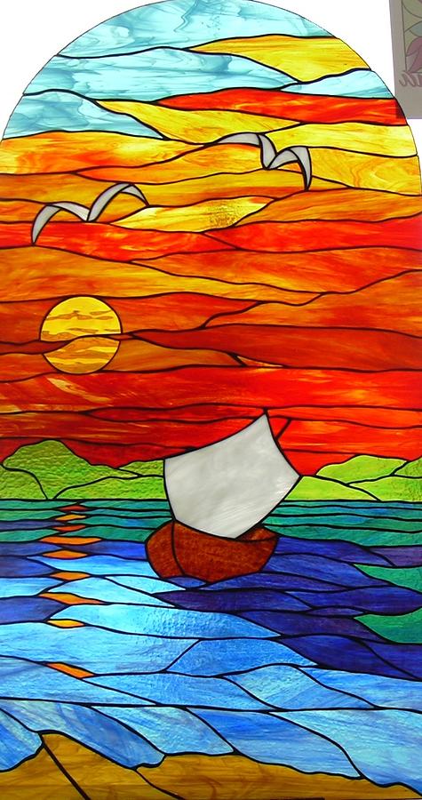 Puesta del sol Glass Art by Justyna Pastuszka