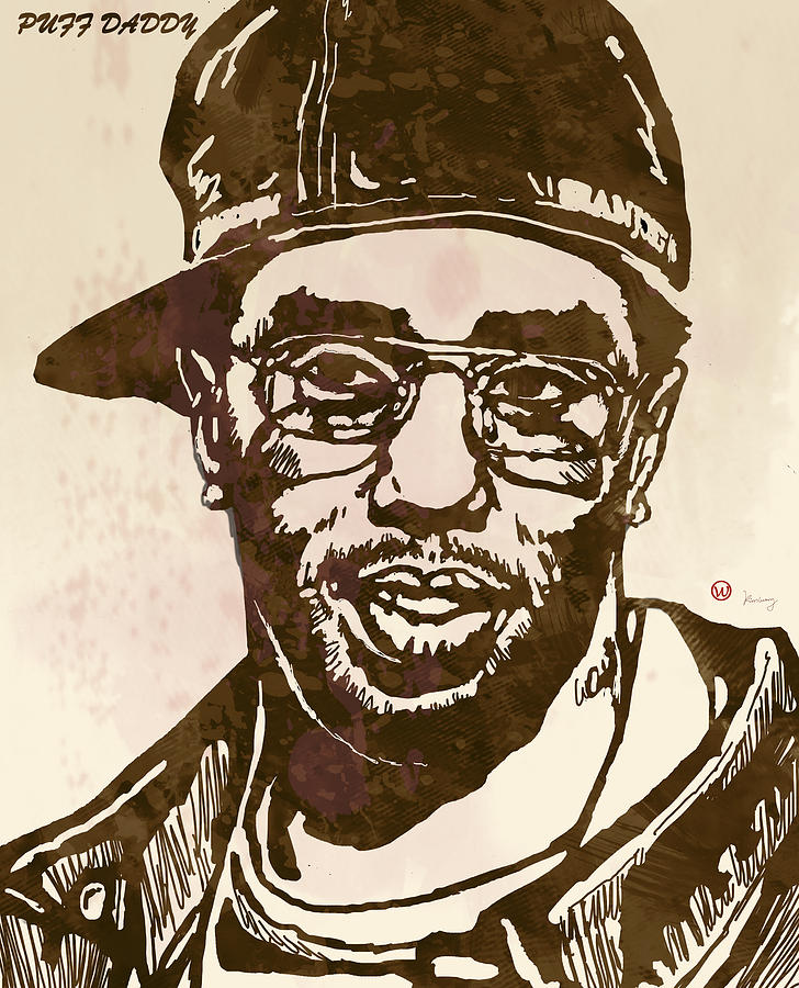 Actor Drawing - Puff Daddy Pop Stylised Art Sketch Poster by Kim Wang