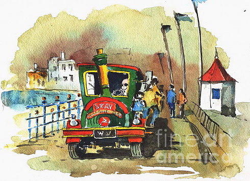 F 787  Puff Puff on the Promenade Painting by Val Byrne
