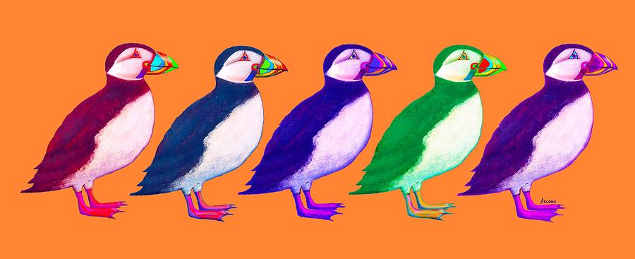 Puffins Apparel Design Painting by Teresa Ascone