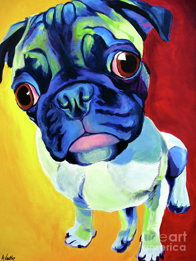 Pug Painting - Pug - Lola by Dawg Painter