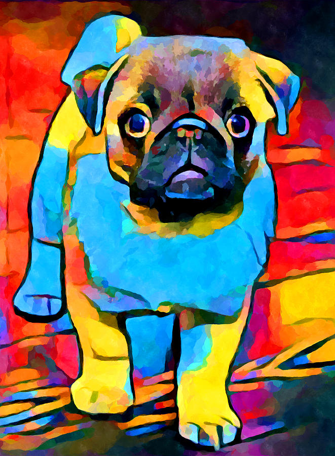 Pug 2 Painting by Chris Butler