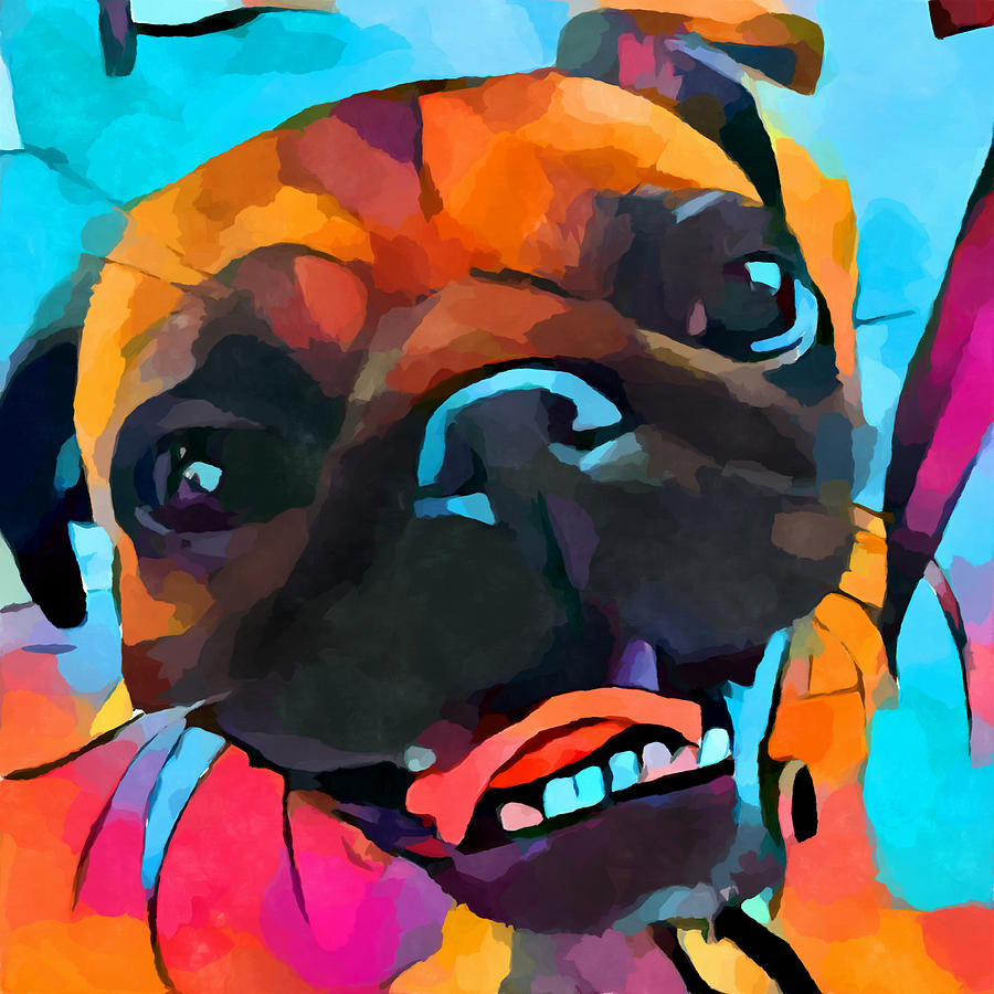 Pug 3 Painting by Chris Butler