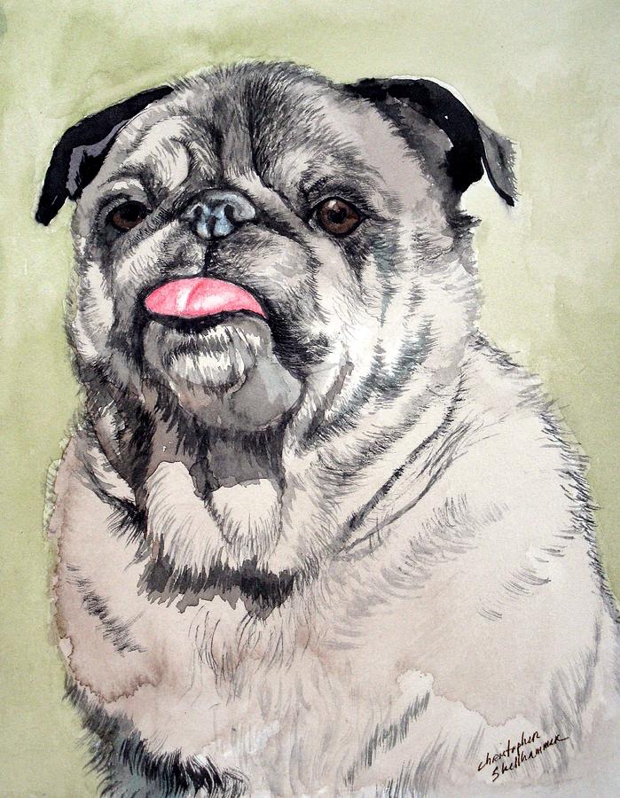 Pug Painting by Christopher Shellhammer