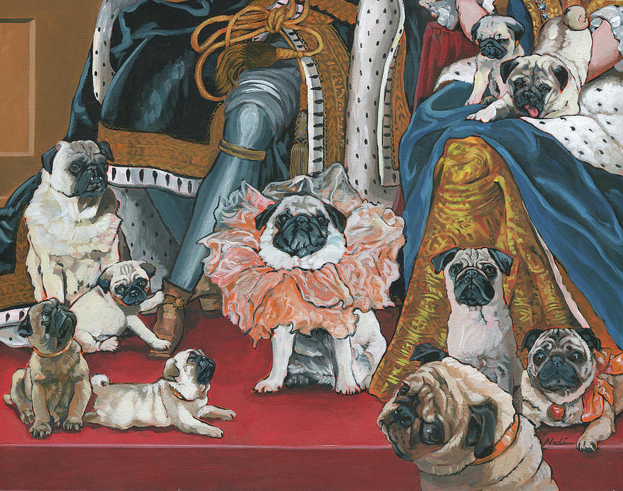 Pug- Coronation Painting by Nadi Spencer