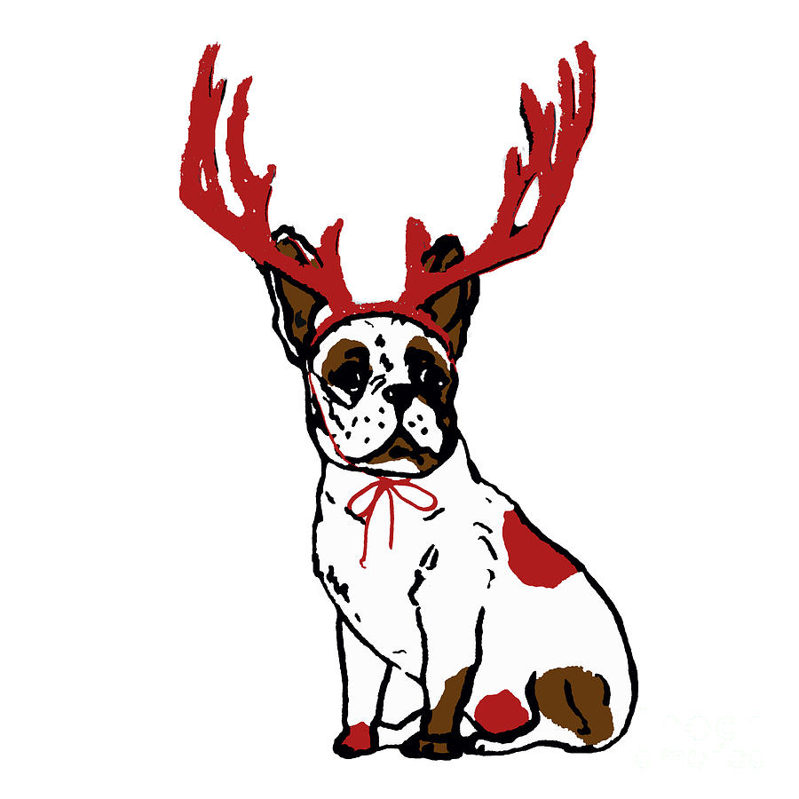 Pug Deer Painting by Saundra Myles