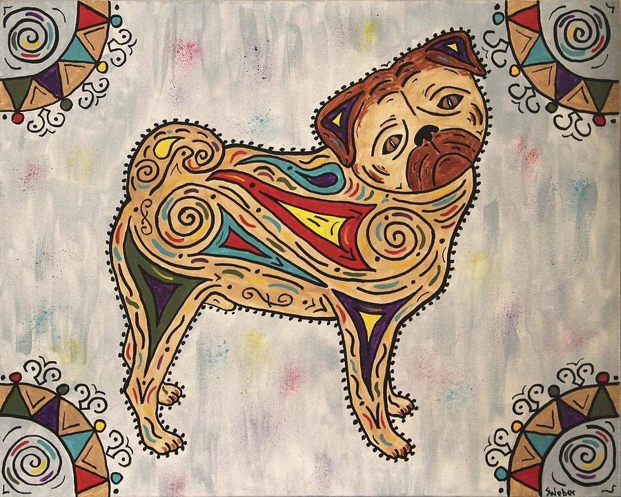 Pug- Jester Cornelius Painting by Susie WEBER