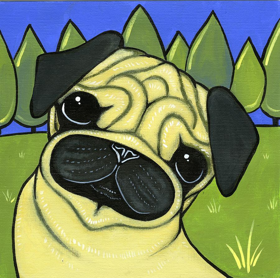 Pug Painting by Leanne Wilkes