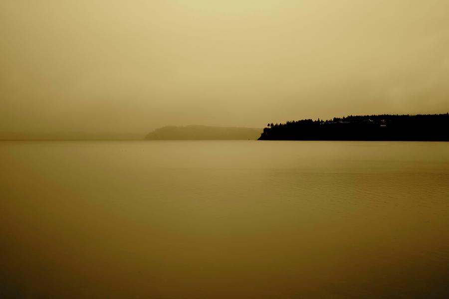 Nature Photograph - Puget Sound In Sepia by Kandy Hurley