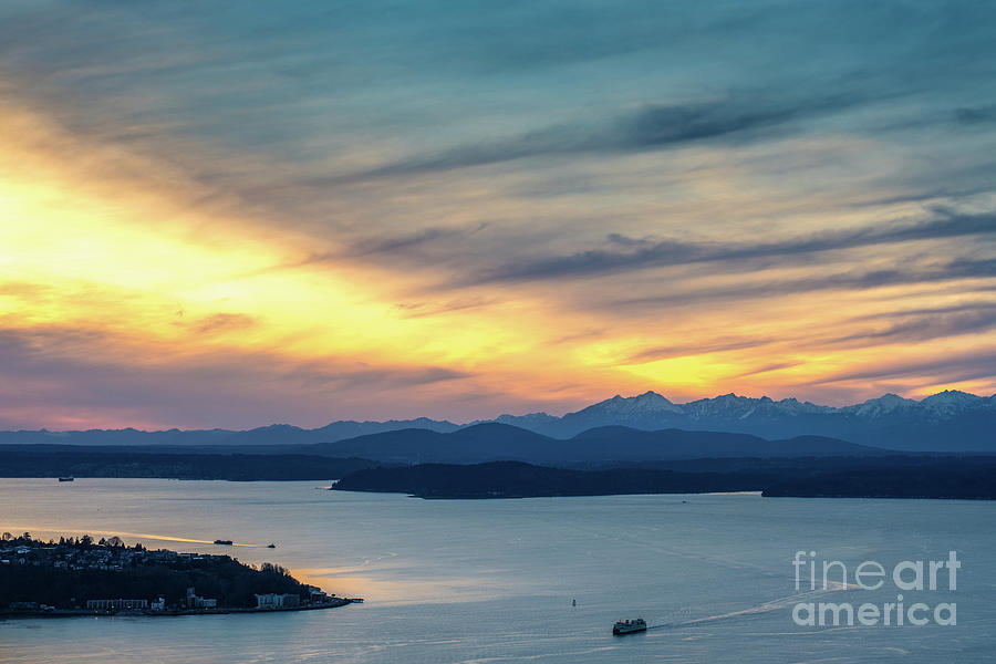 Puget Sound Sunset Evening Photograph by Mike Reid