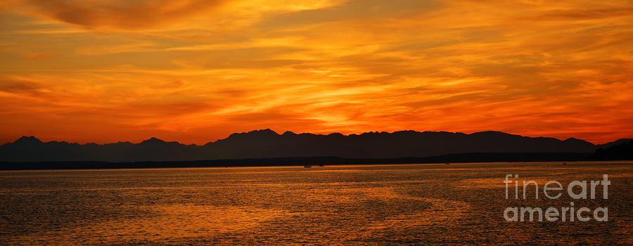 Puget Sound sunset Photograph by Frank Larkin