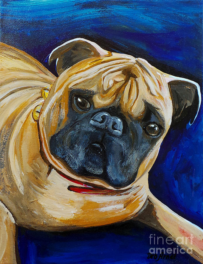Pugsly Painting by Deb Arndt