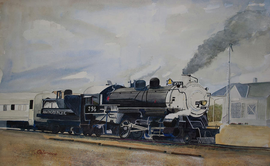 Pulling Into The Station Painting by E M Sutherland