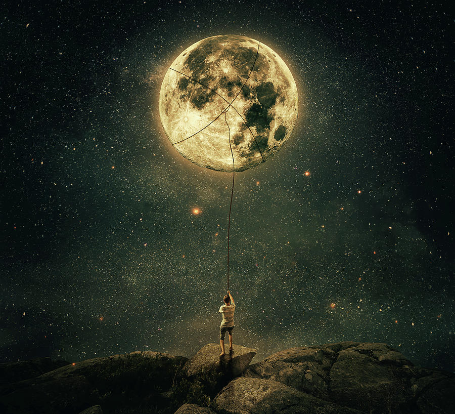 Pulling Moon Digital Art by PsychoShadow ART