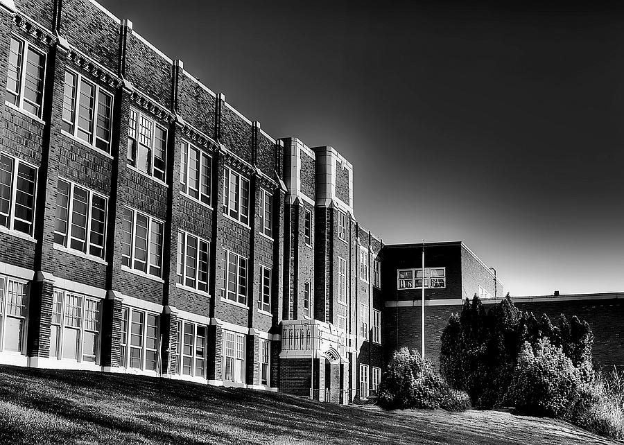 Pullman High School in Black and White Photograph by David Patterson