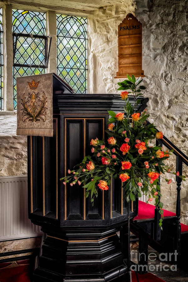 Pulpit and Flowers Photograph by Adrian Evans