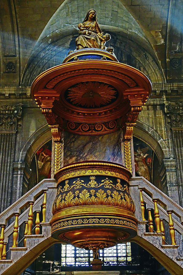 Pulpit Of Saint Sulpice In Paris, France Photograph by Rick Rosenshein