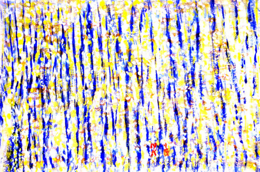 pulsating yellow and blue in orange backdrop by Naini Kumar pulsating yellow and blue in orange backdrop by Naini Kumar